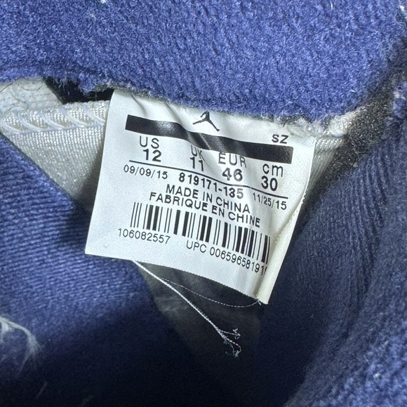 Nike Air Jordan 5 V Retro Low White Navy Gold Men's Sz 12 819171 135 - Picture 8 of 11